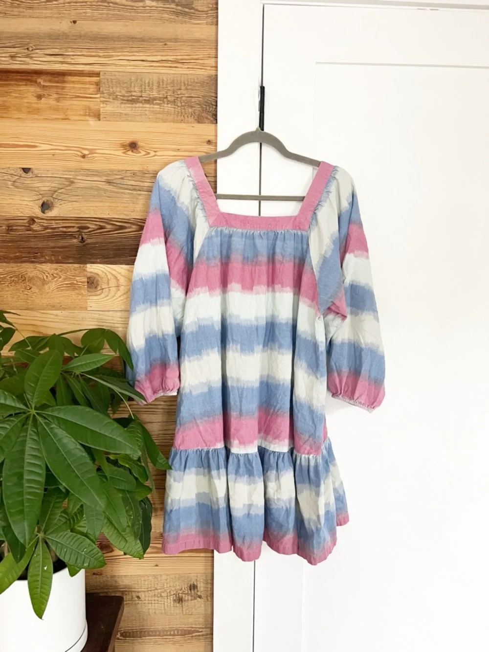 Outerknown Miro Organic Cotton Striped Dress Small